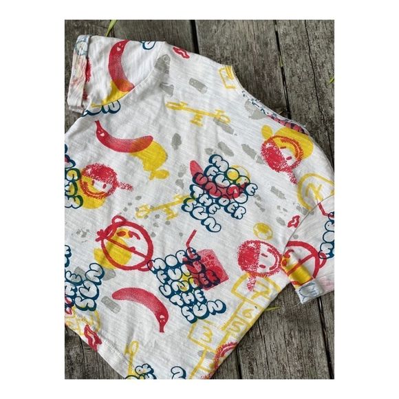 Zara Kids T-Shirt Retro More Fun All Over Print Sz 3-6 Months - Picture 6 of 7